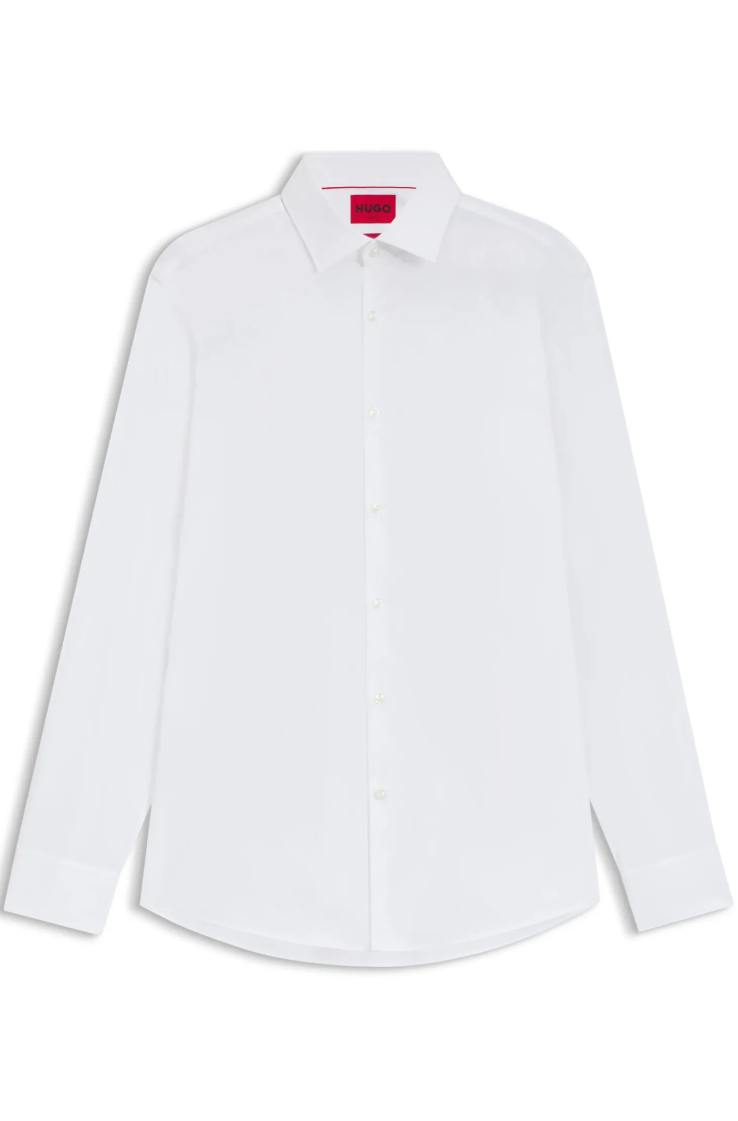 Slim-fit shirt in easy-iron cotton poplin