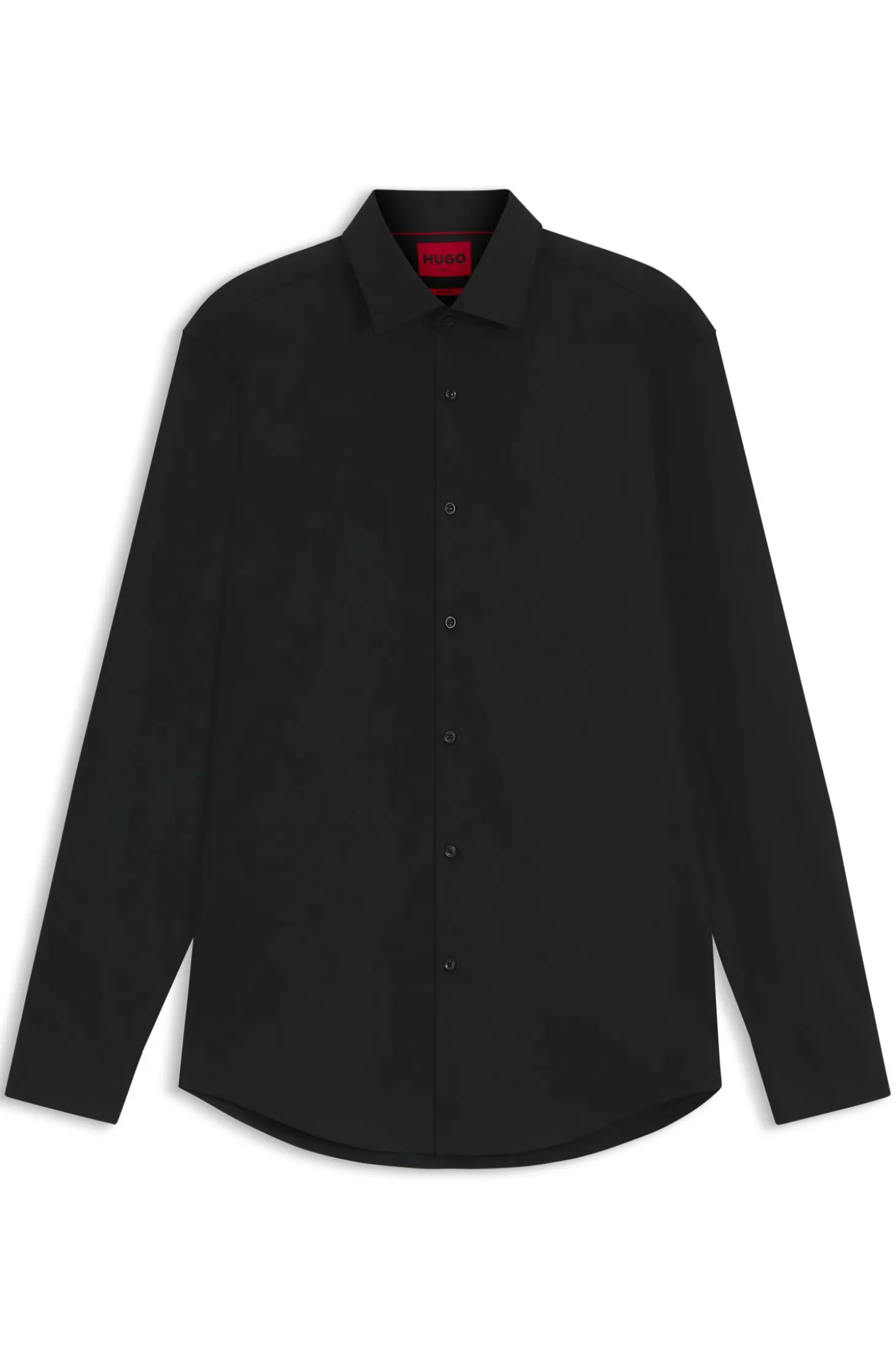 Slim-fit shirt in easy-iron cotton poplin