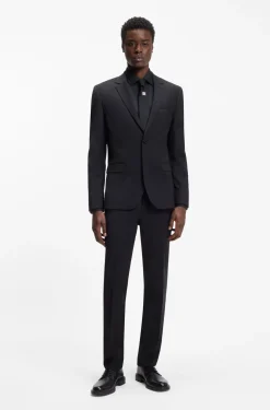 Slim-fit shirt in easy-iron cotton poplin