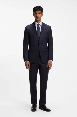 Slim-fit shirt in easy-iron cotton twill