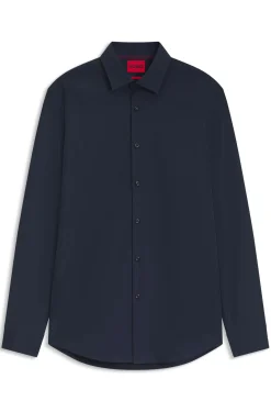 Slim-fit shirt in easy-iron cotton poplin