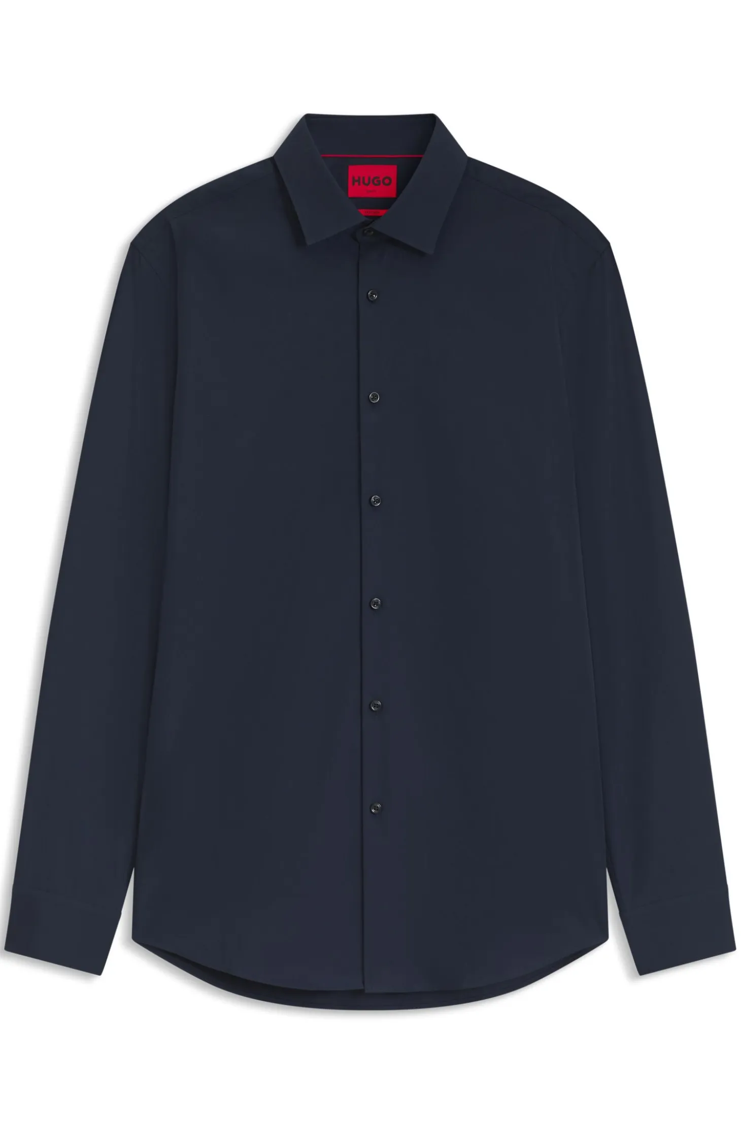 Slim-fit shirt in easy-iron cotton poplin