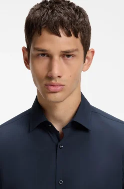 Slim-fit shirt in easy-iron cotton poplin