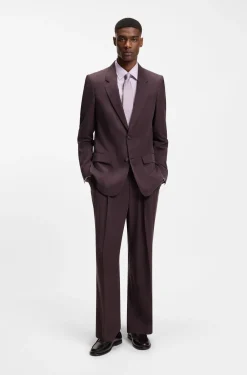 Slim-fit shirt in easy-iron stretch-cotton poplin