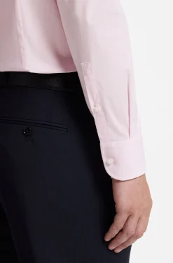 Slim-fit shirt in easy-iron stretch-cotton poplin