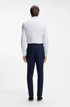Slim-fit shirt in herringbone-stripe cotton
