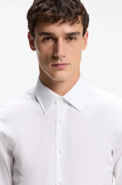 Slim-fit shirt in Italian cotton poplin