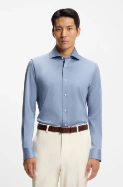 Slim-fit shirt in Italian-made cotton
