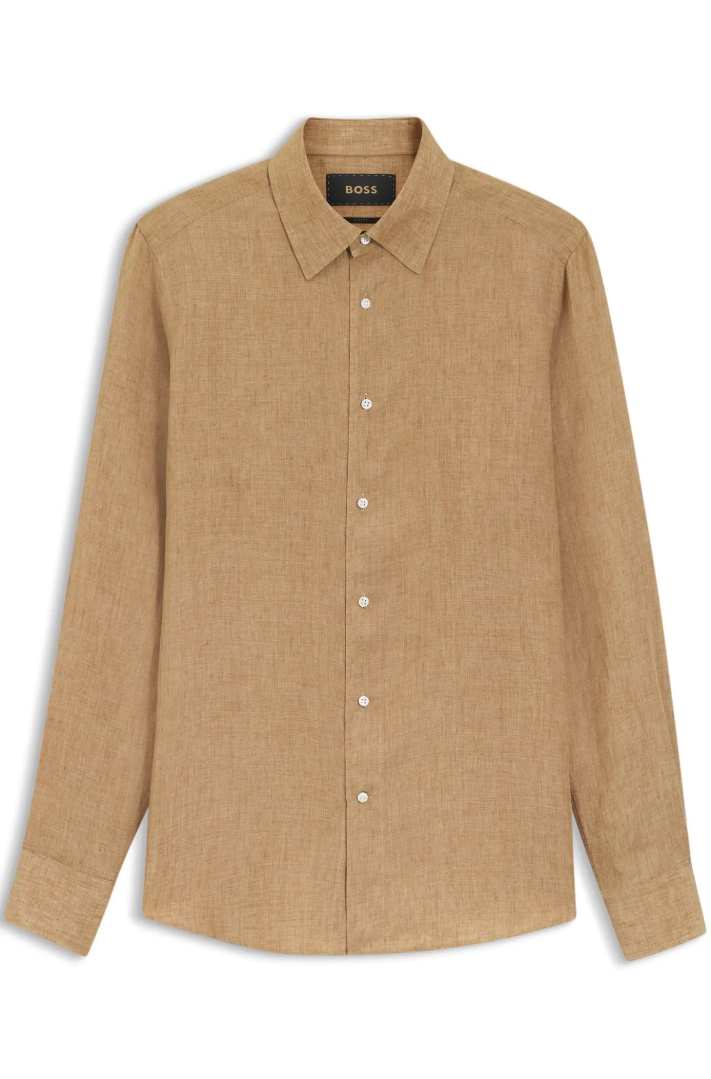 Slim-fit shirt in Italian-made linen