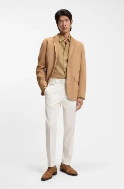 Slim-fit shirt in Italian-made linen