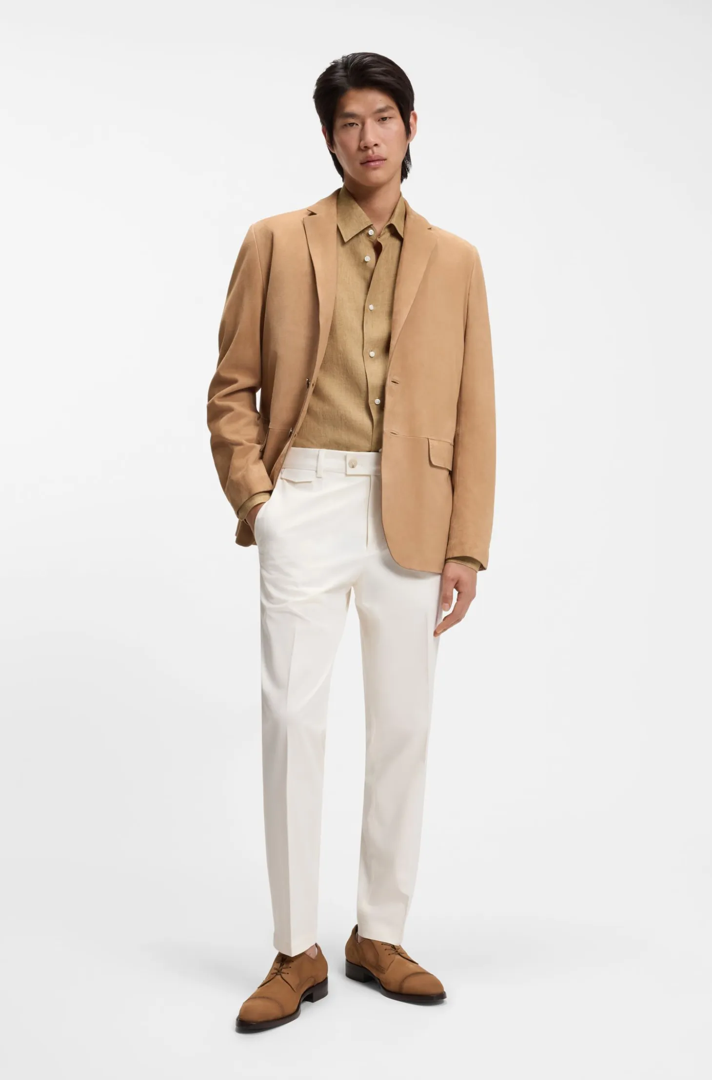 Slim-fit shirt in Italian-made linen