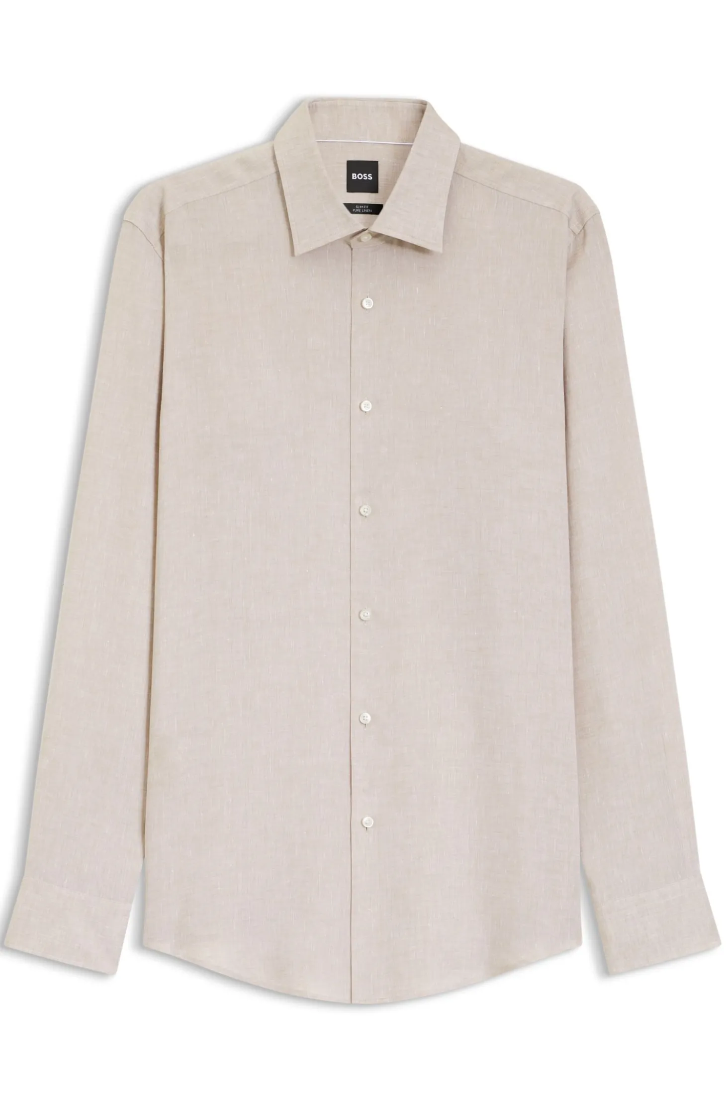 Slim-fit shirt in Italian-made linen