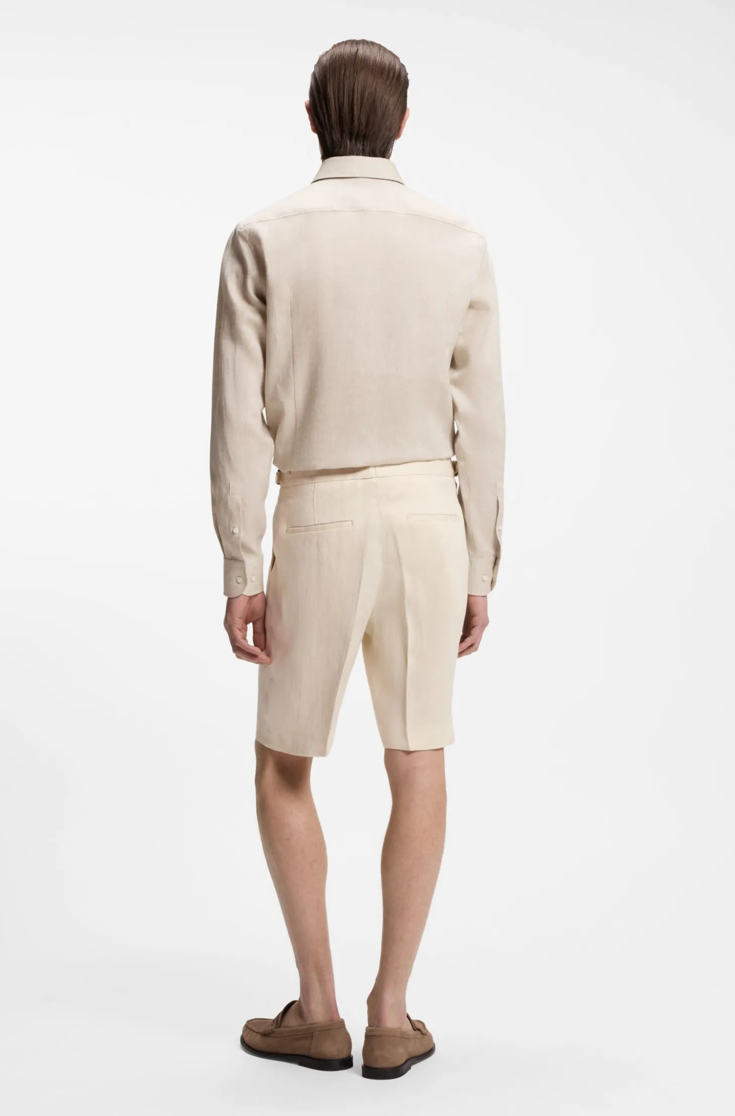 Slim-fit shirt in Italian-made linen