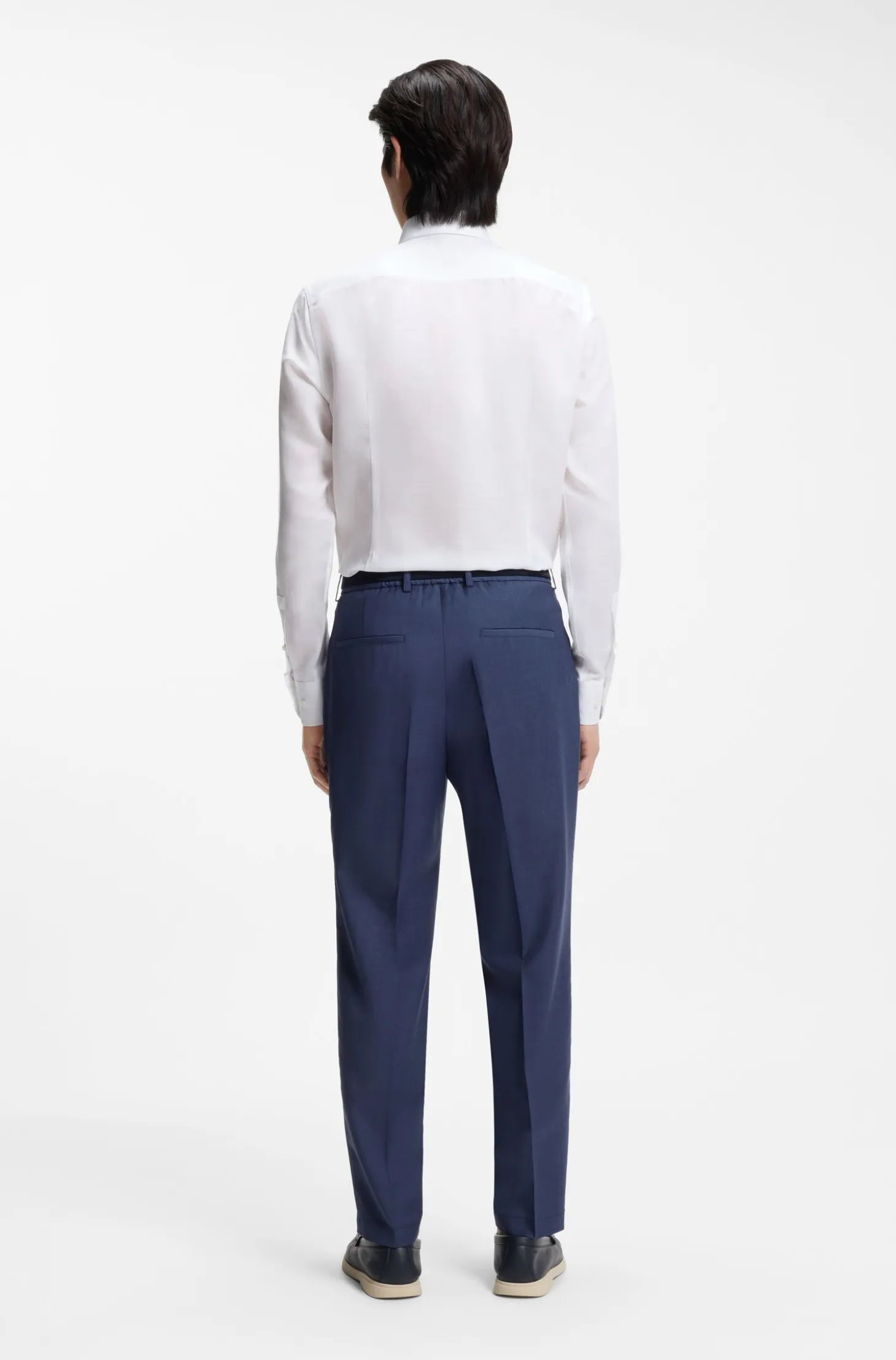 Slim-fit shirt in linen-blend twill