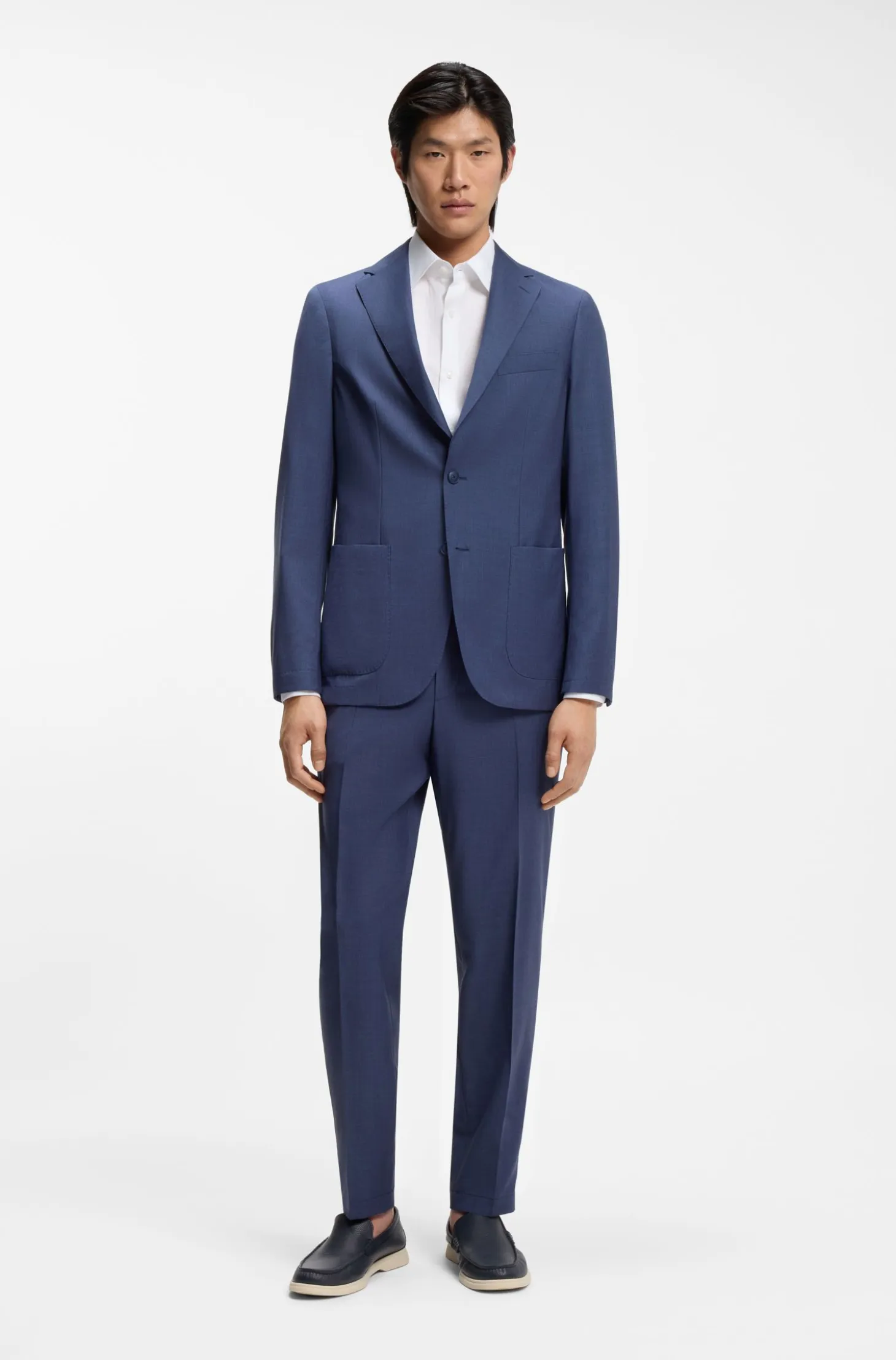 Slim-fit shirt in linen-blend twill
