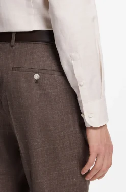 Slim-fit shirt in linen-blend twill