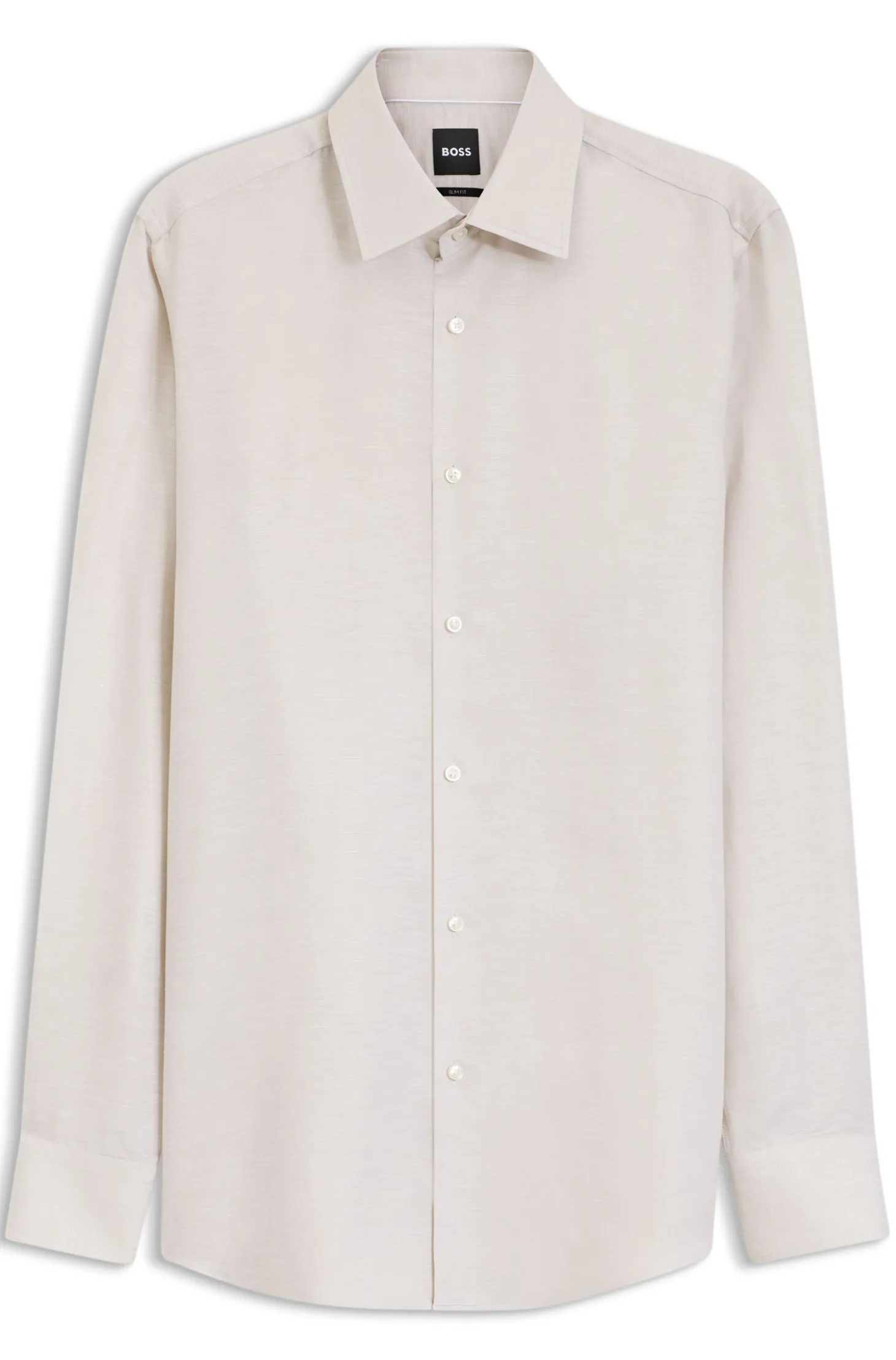 Slim-fit shirt in linen-blend twill