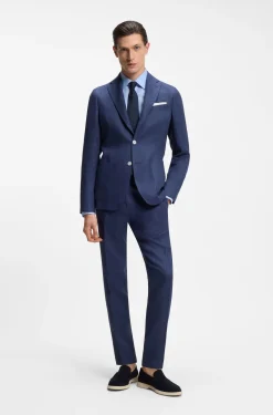 Slim-fit shirt in linen-blend twill