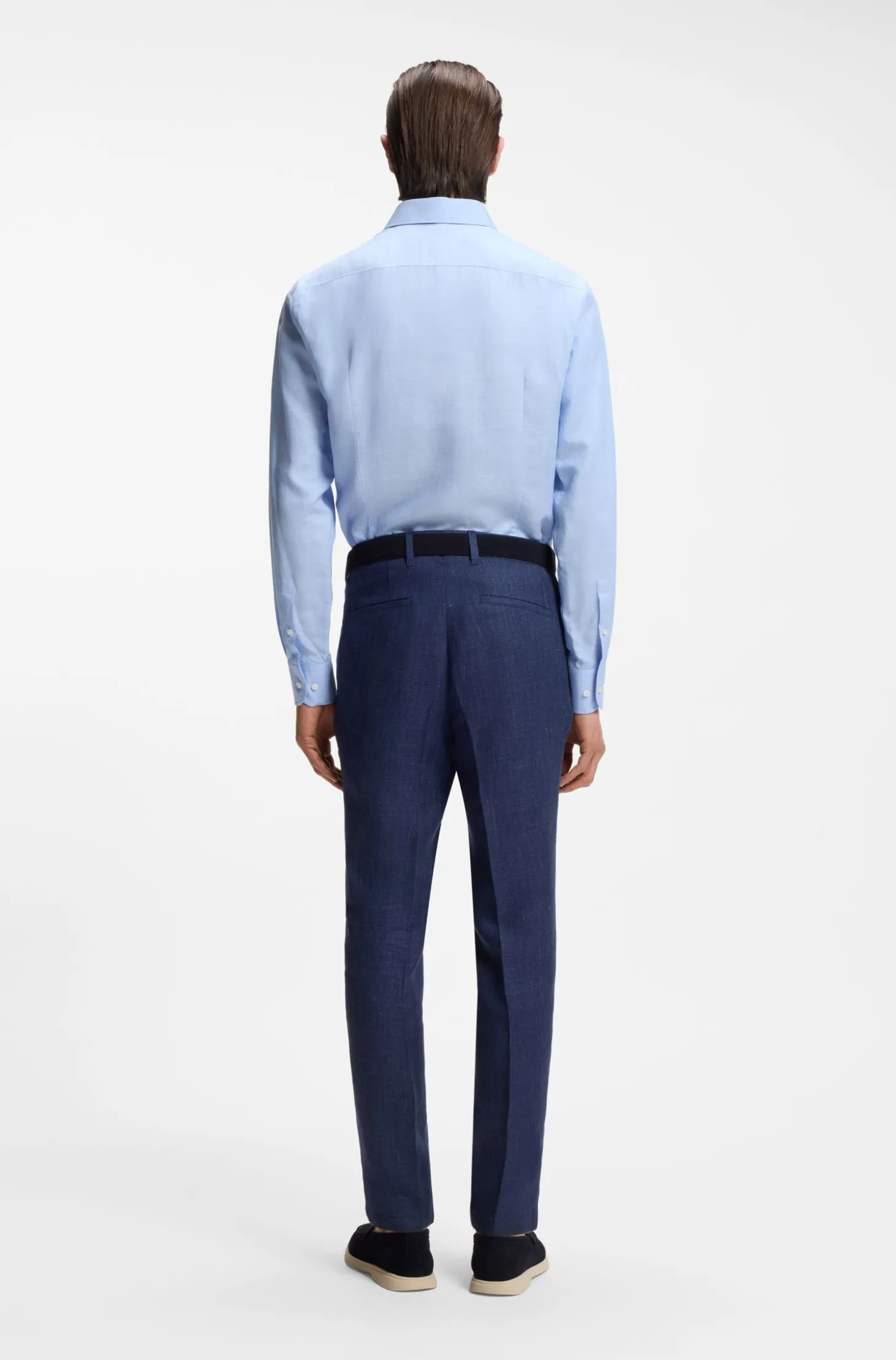Slim-fit shirt in linen-blend twill