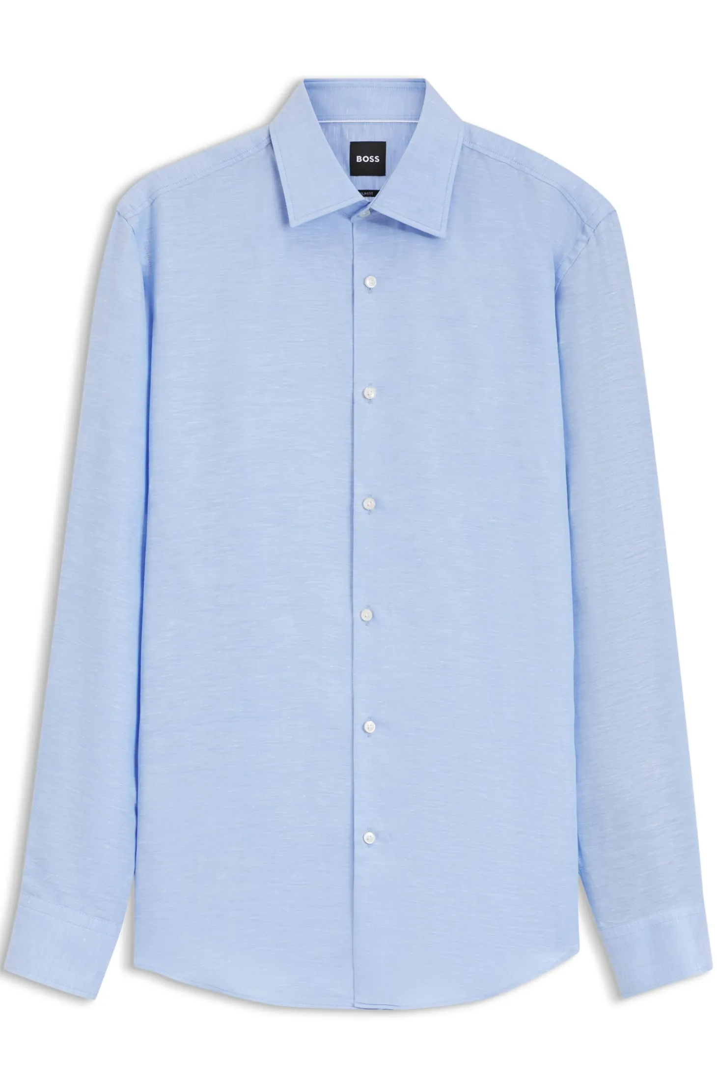Slim-fit shirt in linen-blend twill