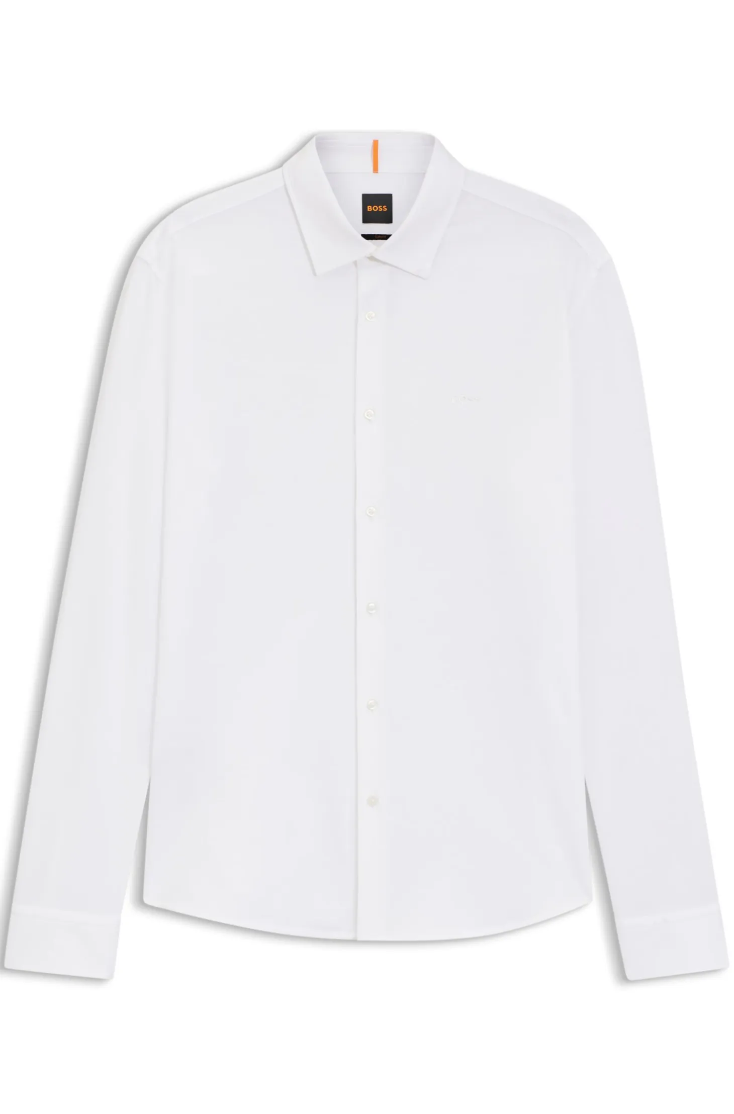 Slim-fit shirt in melange cotton jersey