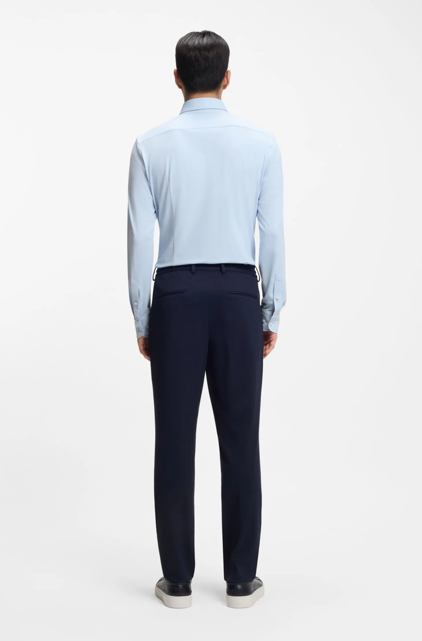 Slim-fit shirt in performance-stretch structured jersey