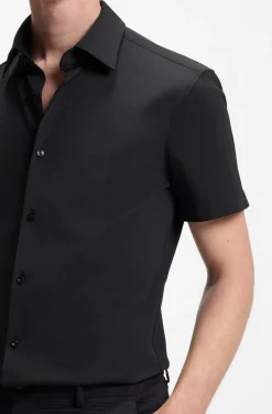 Slim-fit shirt in performance-stretch jersey
