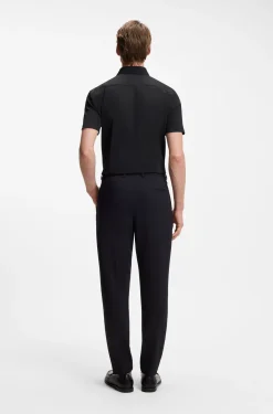 Slim-fit shirt in performance-stretch jersey