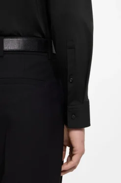 Slim-fit shirt in performance-stretch jersey
