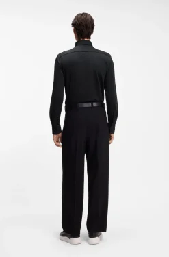 Slim-fit shirt in performance-stretch jersey