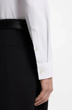 Slim-fit shirt in performance-stretch jersey