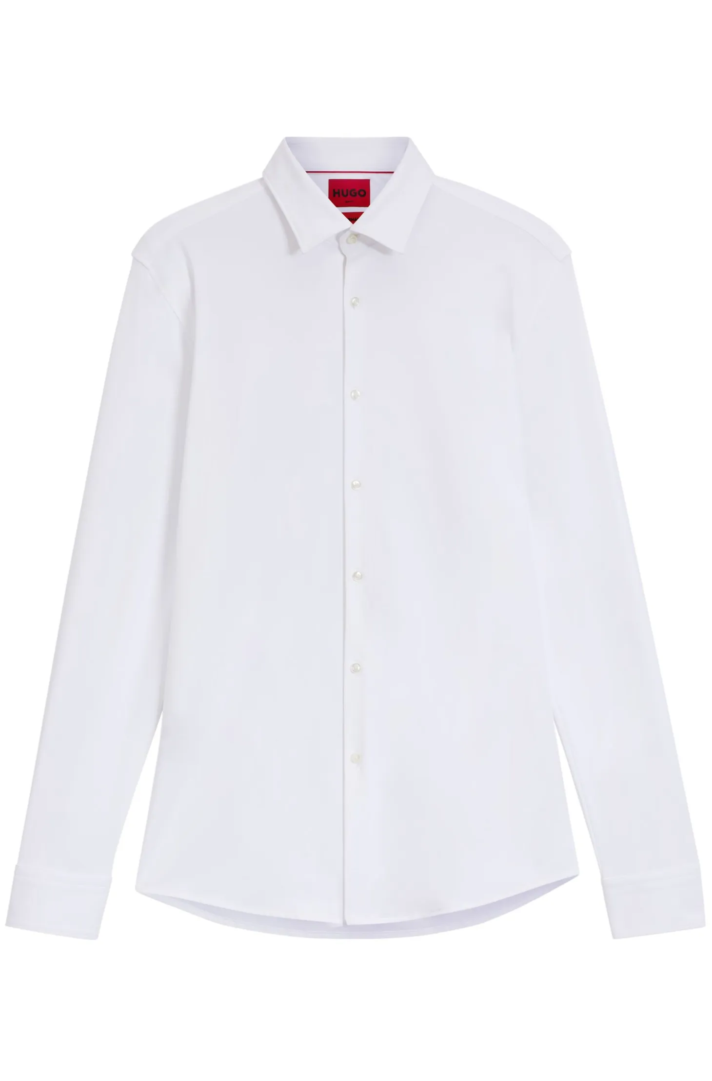 Slim-fit shirt in performance-stretch jersey