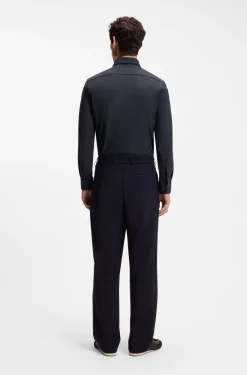 Slim-fit shirt in performance-stretch jersey