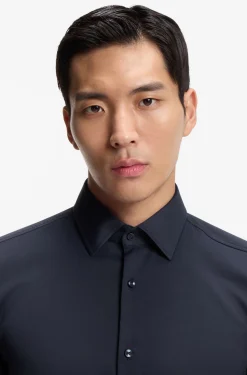 Slim-fit shirt in performance-stretch twill