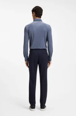 Slim-fit shirt in performance-stretch jersey