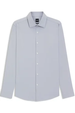 Slim-fit shirt in performance-stretch twill