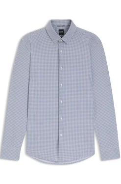 Slim-fit shirt in printed performance-stretch jersey