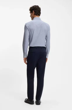 Slim-fit shirt in printed performance-stretch jersey