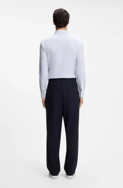 Slim-fit shirt in printed performance-stretch fabric
