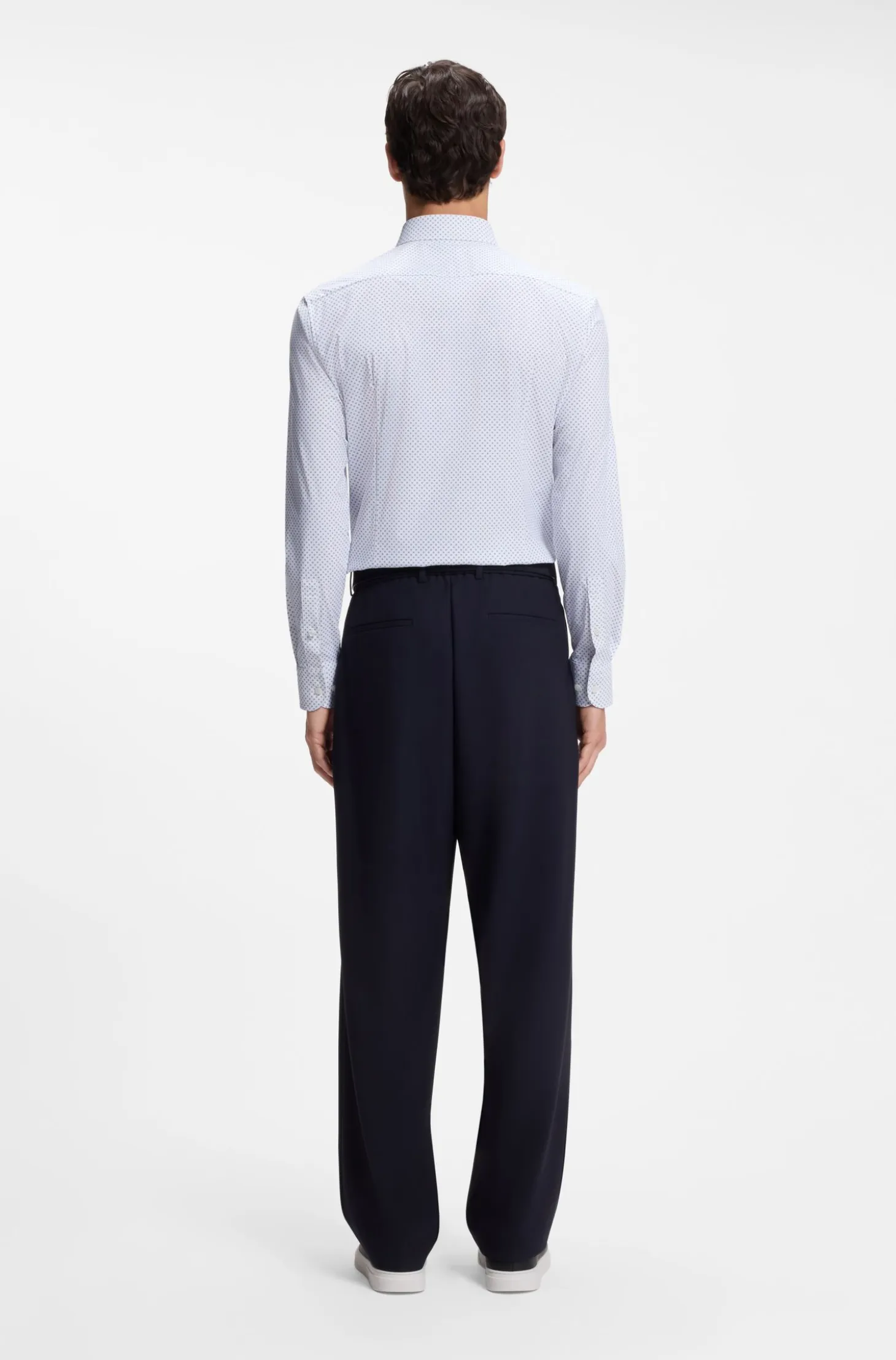 Slim-fit shirt in printed performance-stretch fabric