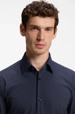 Slim-fit shirt in printed performance-stretch fabric