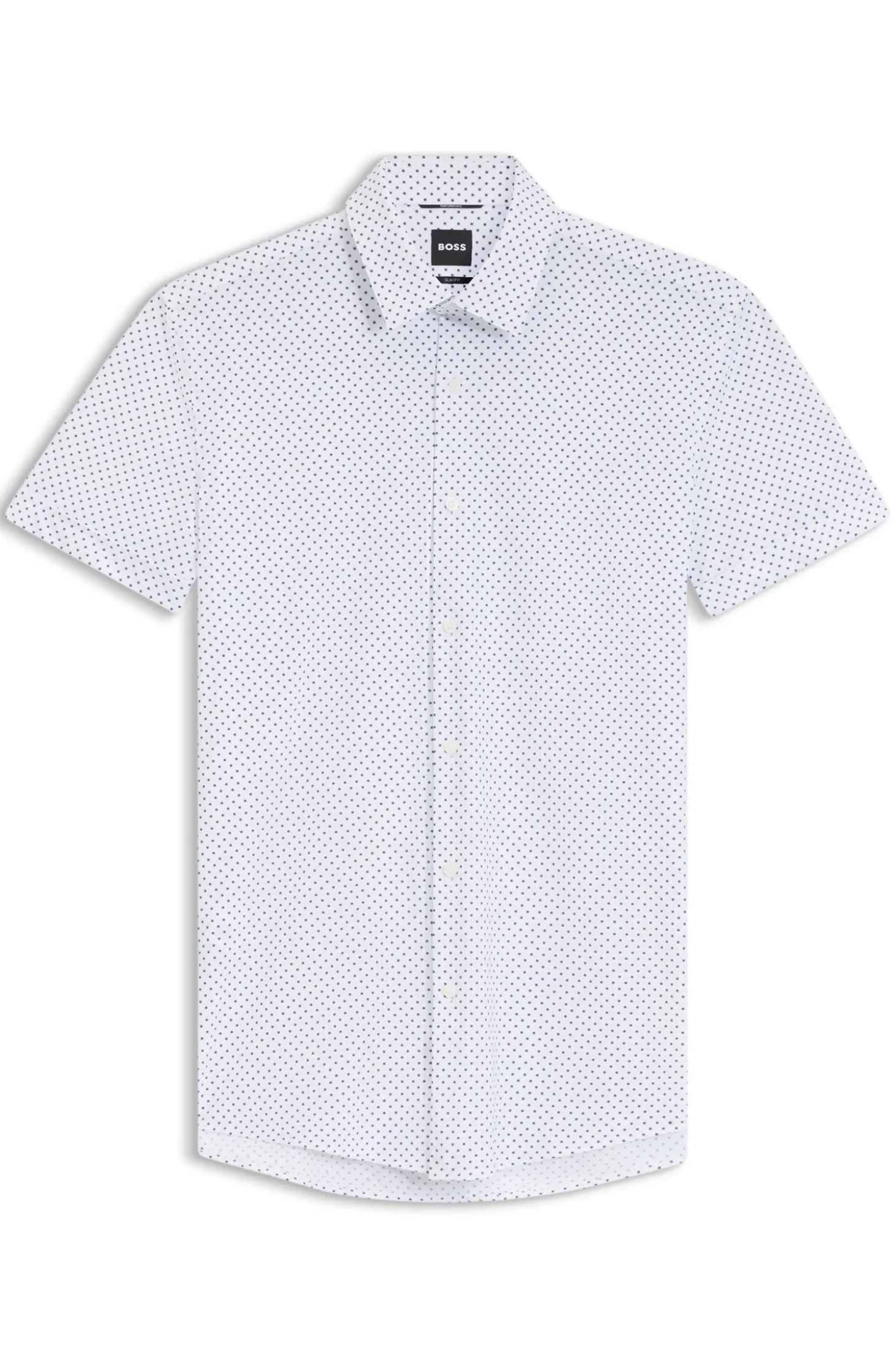 Slim-fit shirt in printed performance-stretch jersey