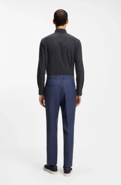 Slim-fit shirt in printed performance-stretch jersey