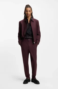 Slim-fit shirt in printed satin