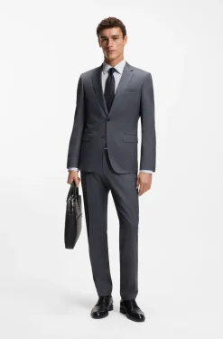 Slim-fit shirt in printed stretch cotton