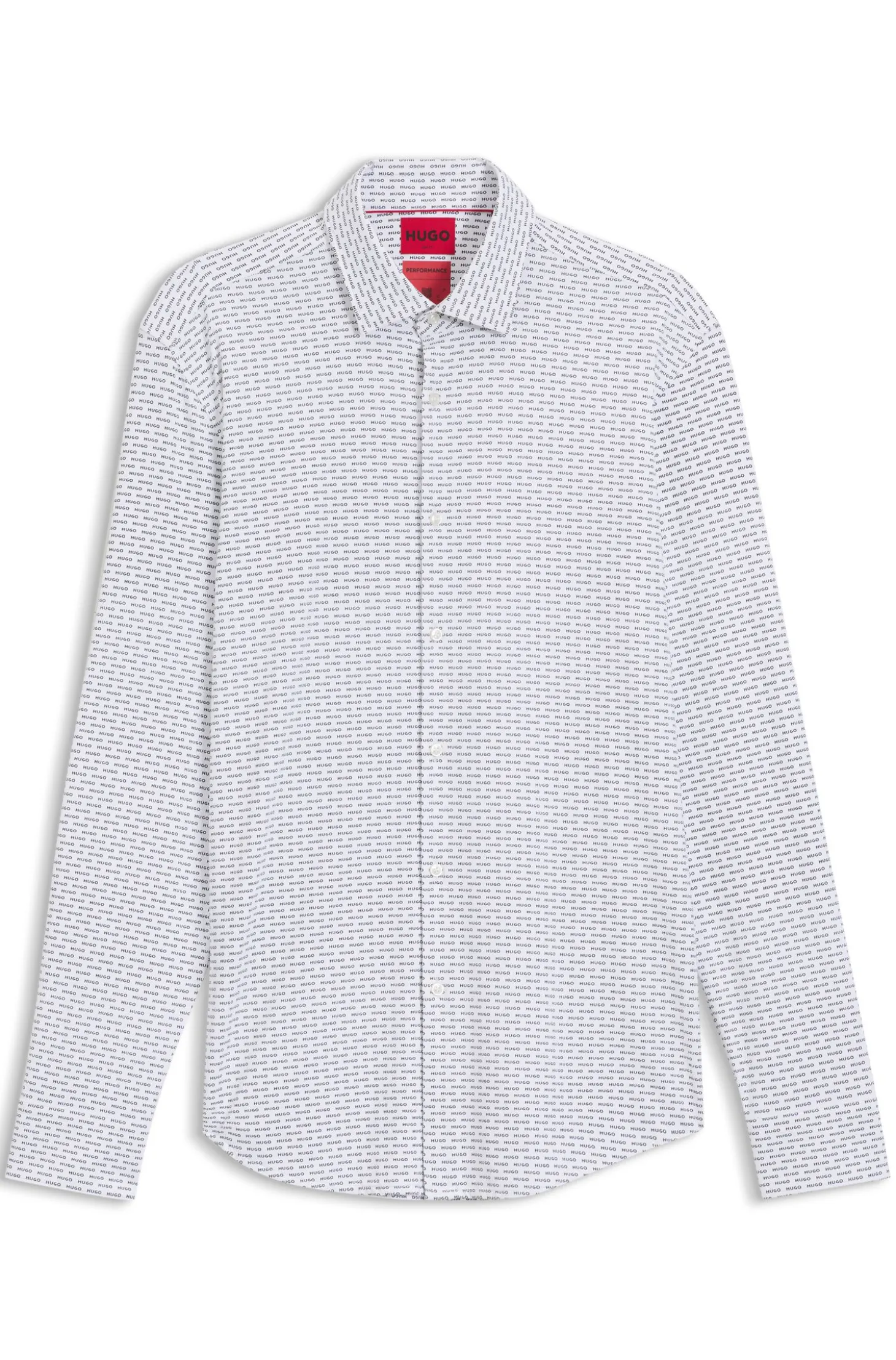 Slim-fit shirt in printed stretch jersey