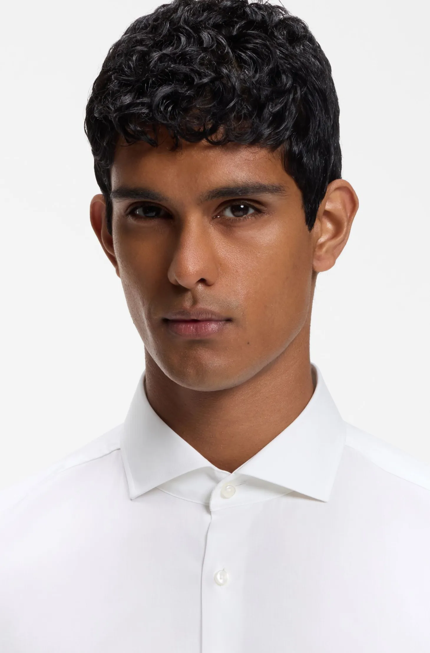 Slim-fit shirt in stretch-cotton twill