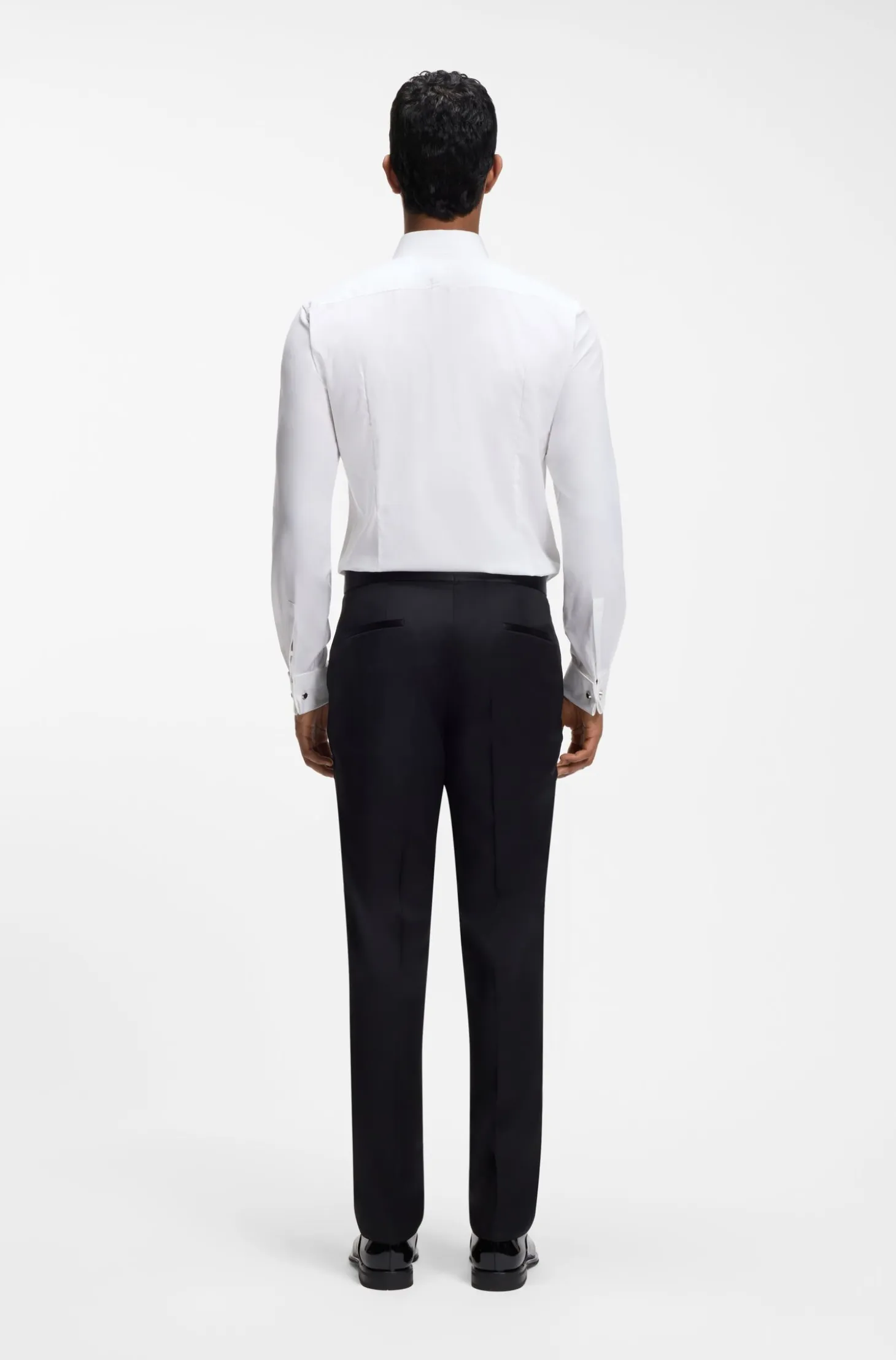 Slim-fit shirt in stretch-cotton twill