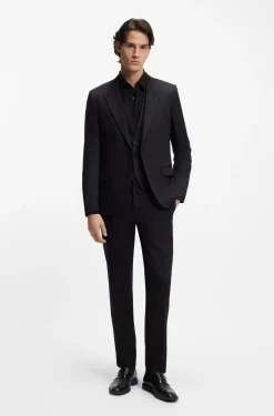 Slim-fit shirt in stretch-cotton canvas