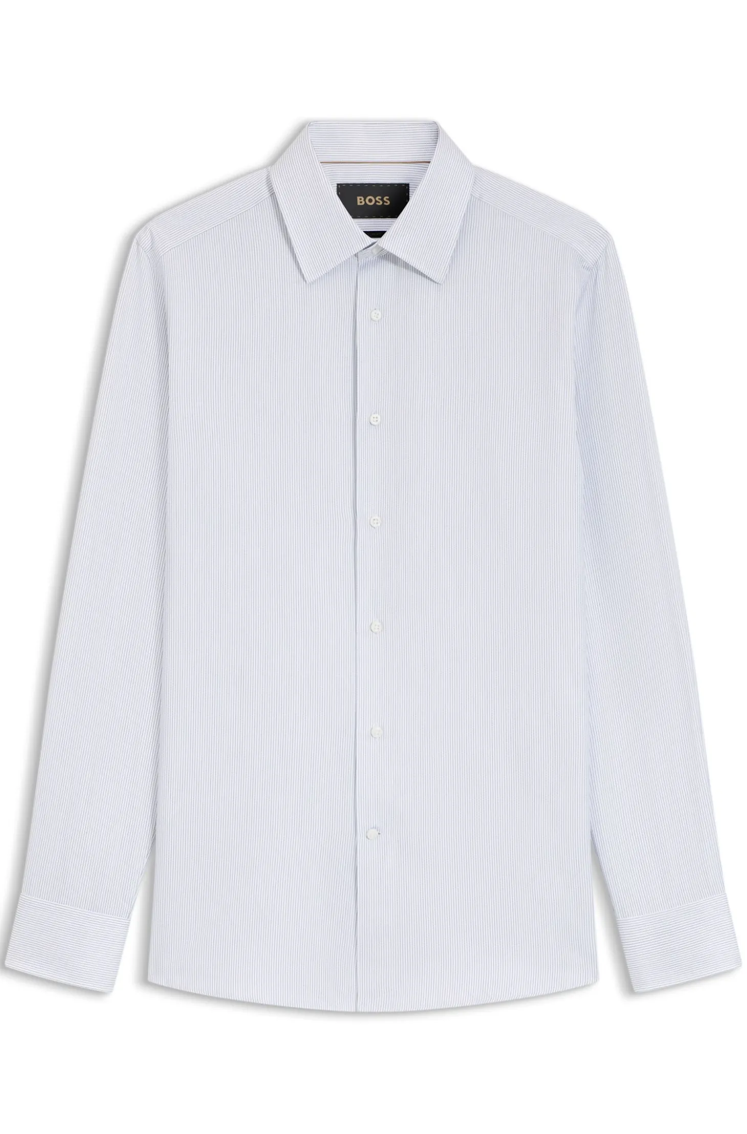 Slim-fit shirt in striped Italian-made cotton